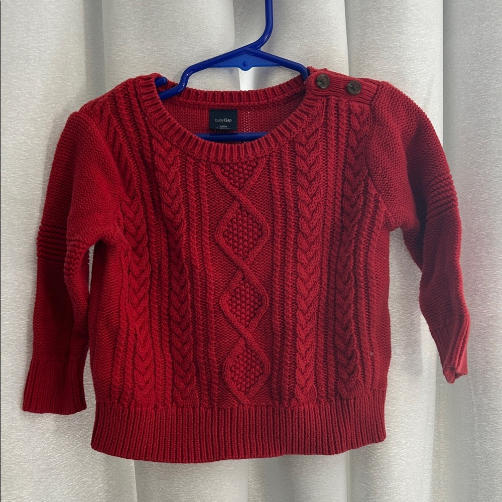 GAP Kids Red Cable Knit Sweater